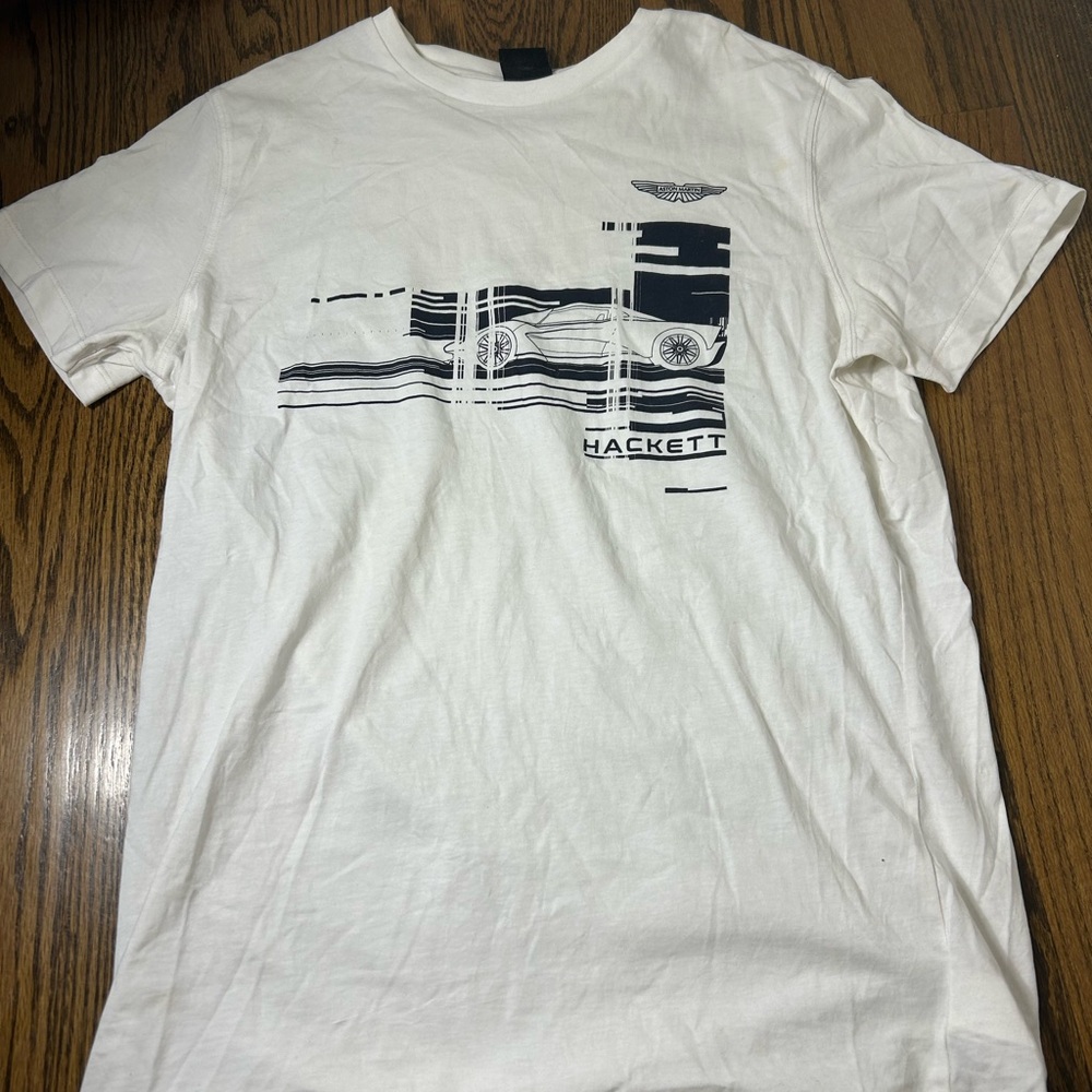 Hackett x Aston Martin White and Black Graphic Tee